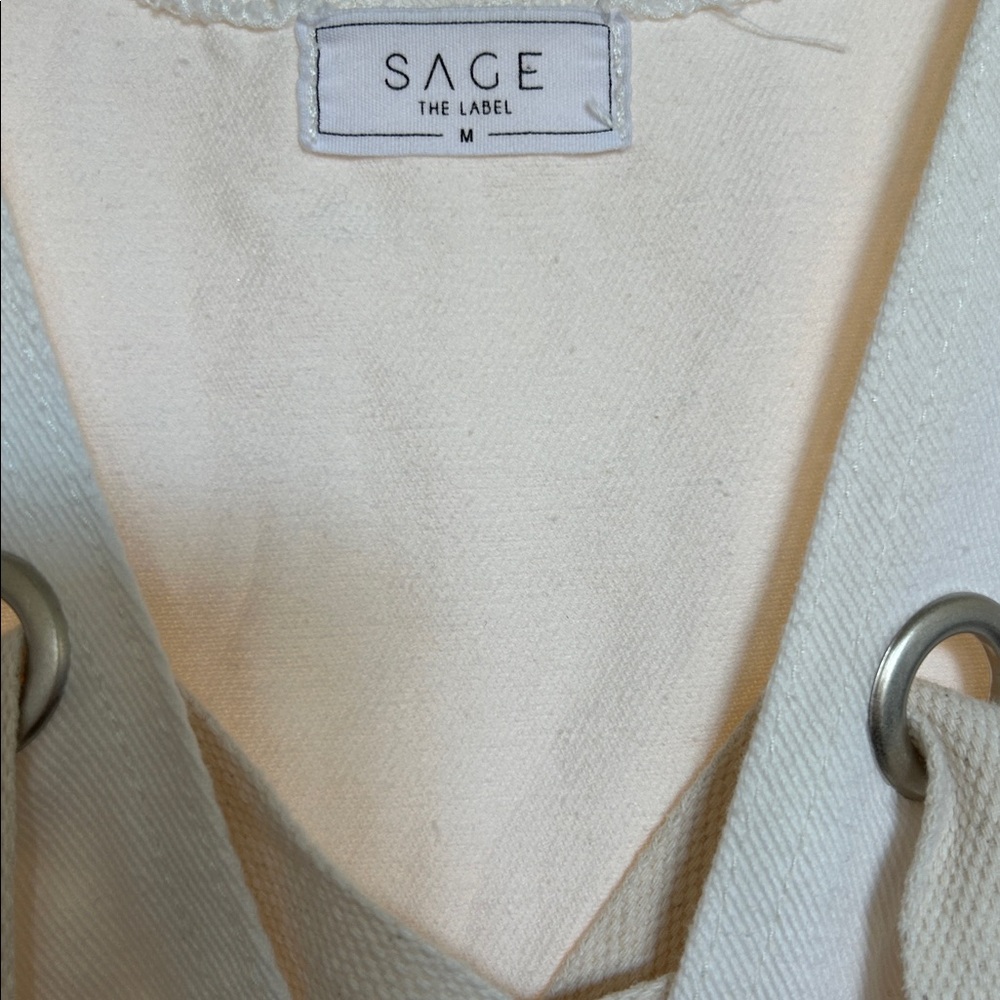 Sage Cream Lace-Up Mini Dress - Picture 3 of 4